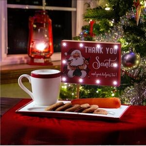 Mr. Christmas Illuminated
Santa Milk and Cookie
Tray with Sign